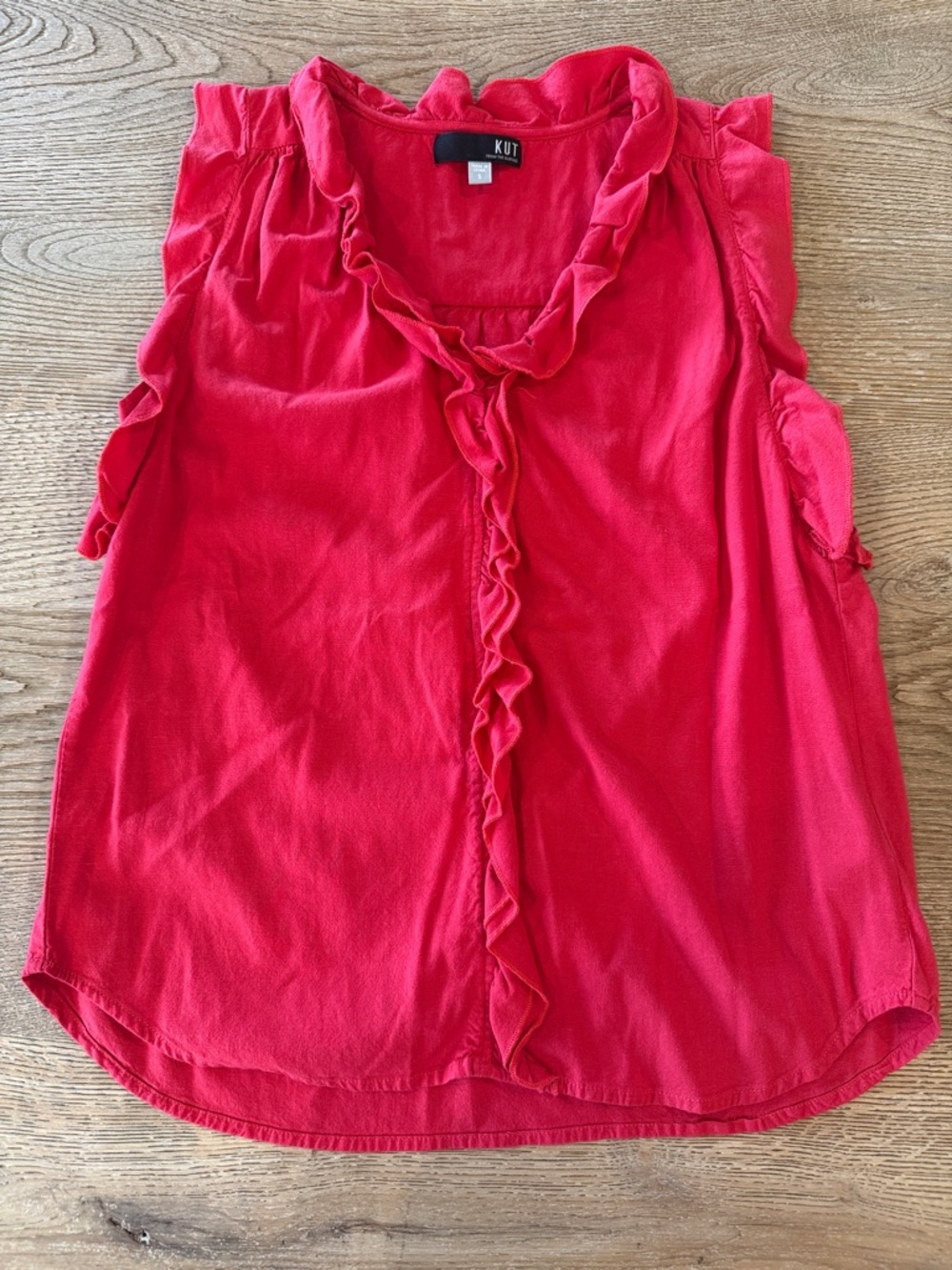 Kut from the Kloth Ruffled Sleeveless Camisole - Bright Red